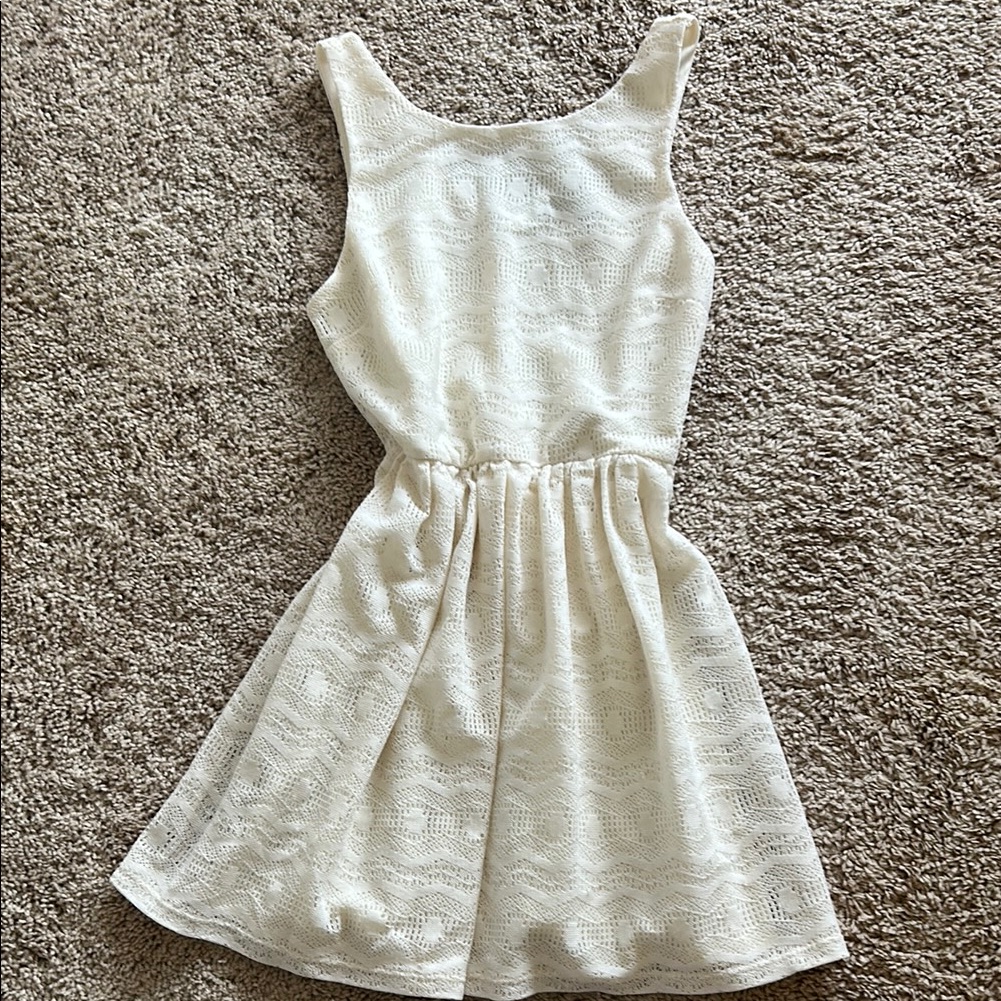 Forever 21 Cream Peplum Mini Sundress